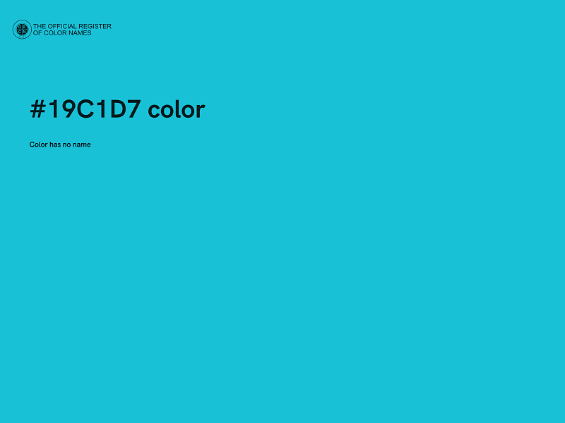 #19C1D7 color image