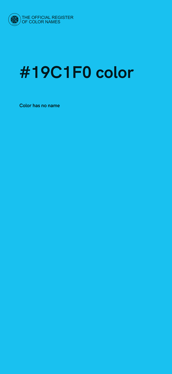 #19C1F0 color image