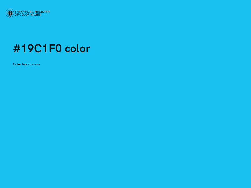#19C1F0 color image