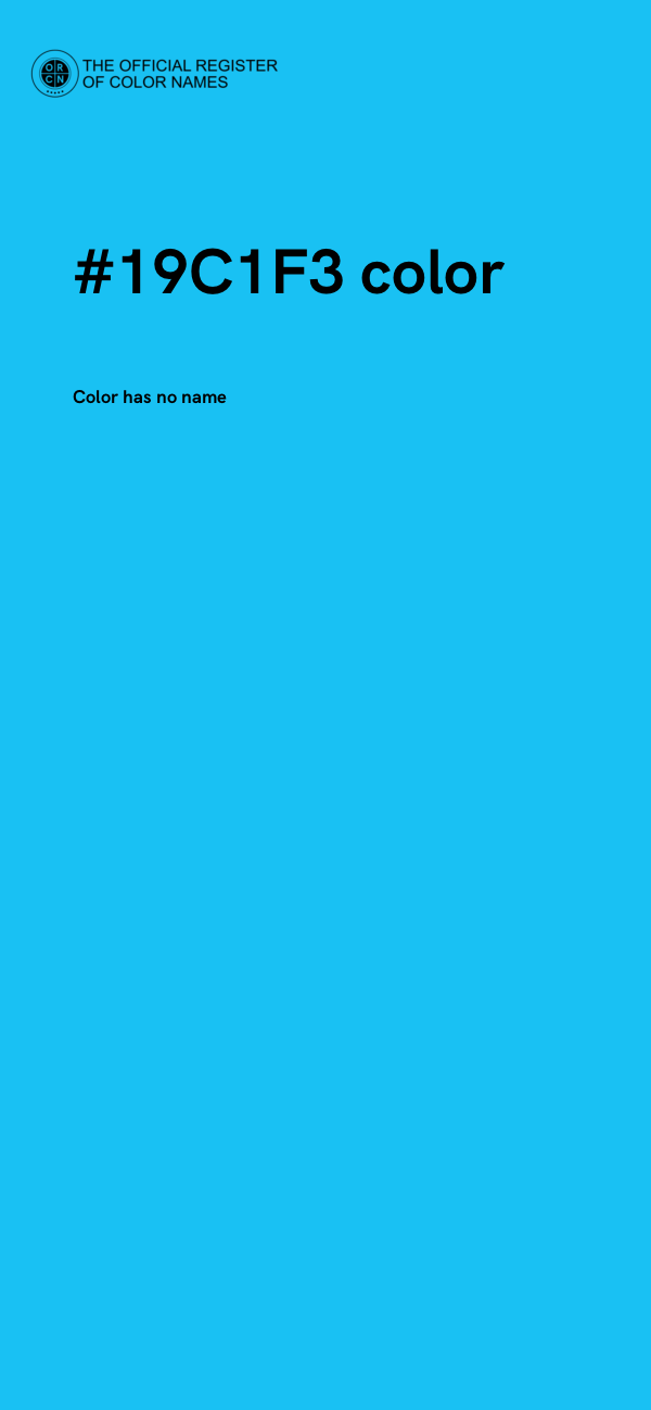 #19C1F3 color image