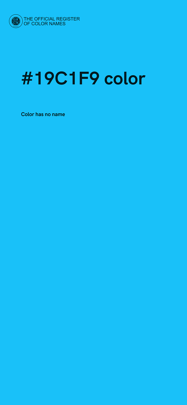 #19C1F9 color image