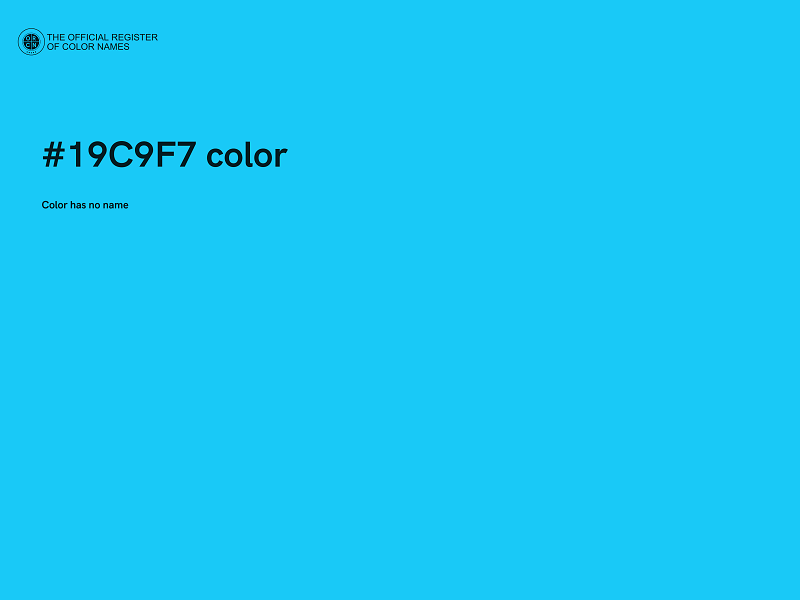 #19C9F7 color image