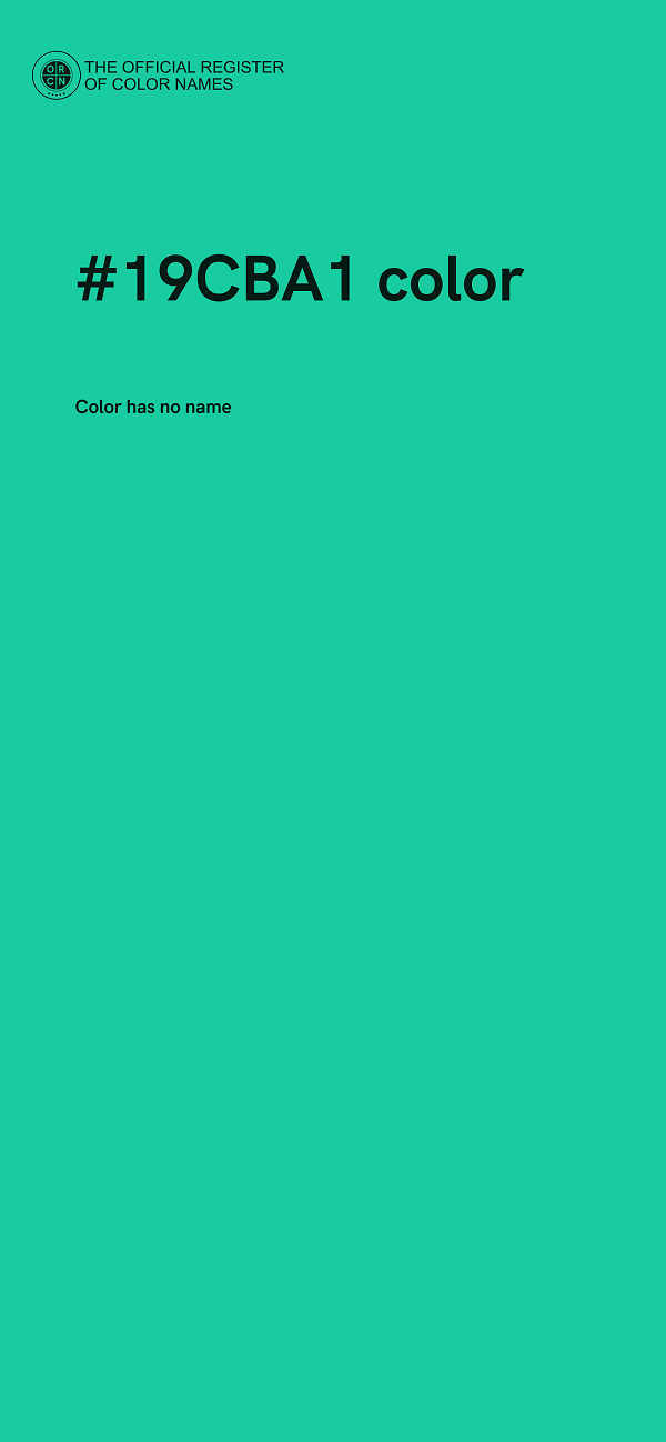 #19CBA1 color image