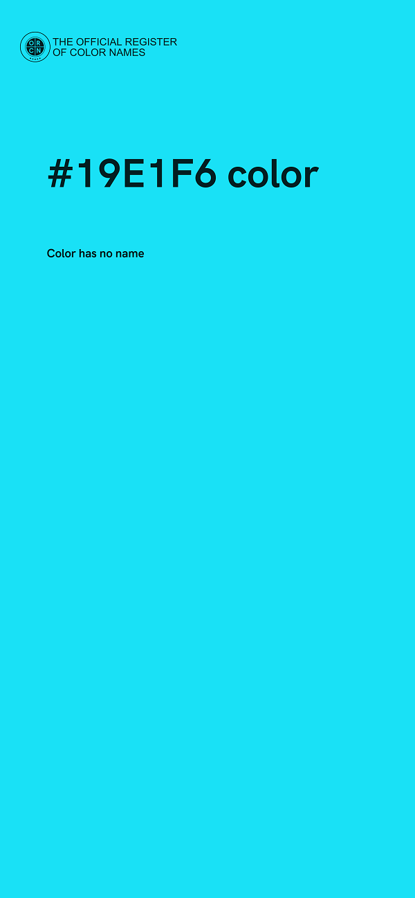 #19E1F6 color image