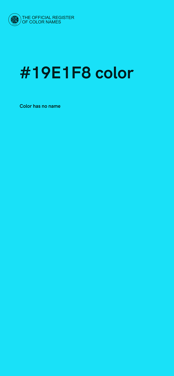#19E1F8 color image