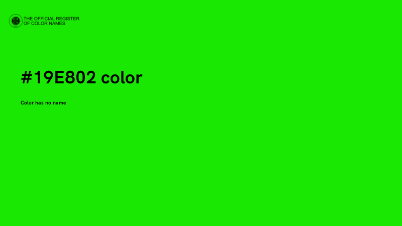 #19E802 color image