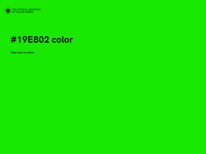#19E802 color image