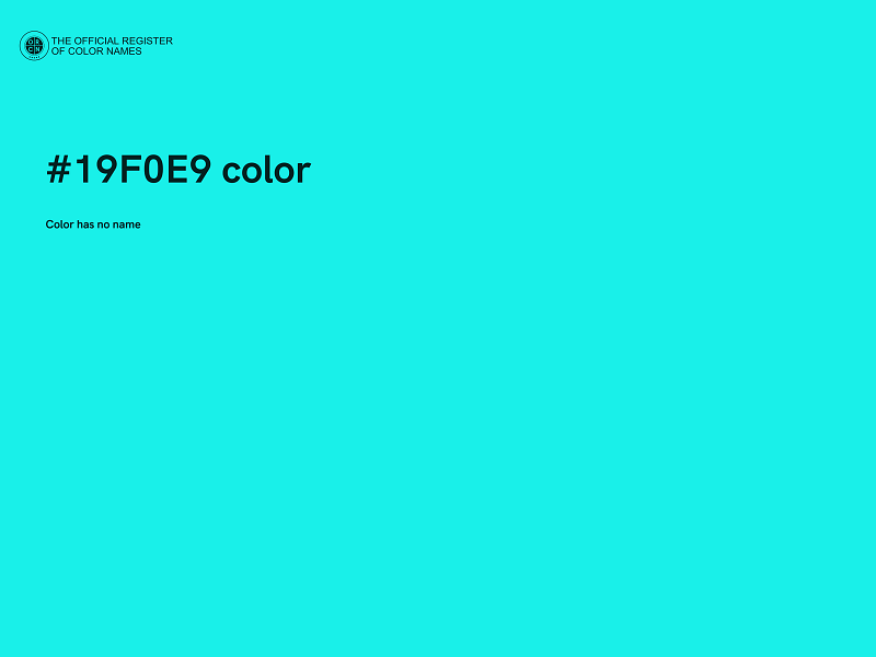 #19F0E9 color image
