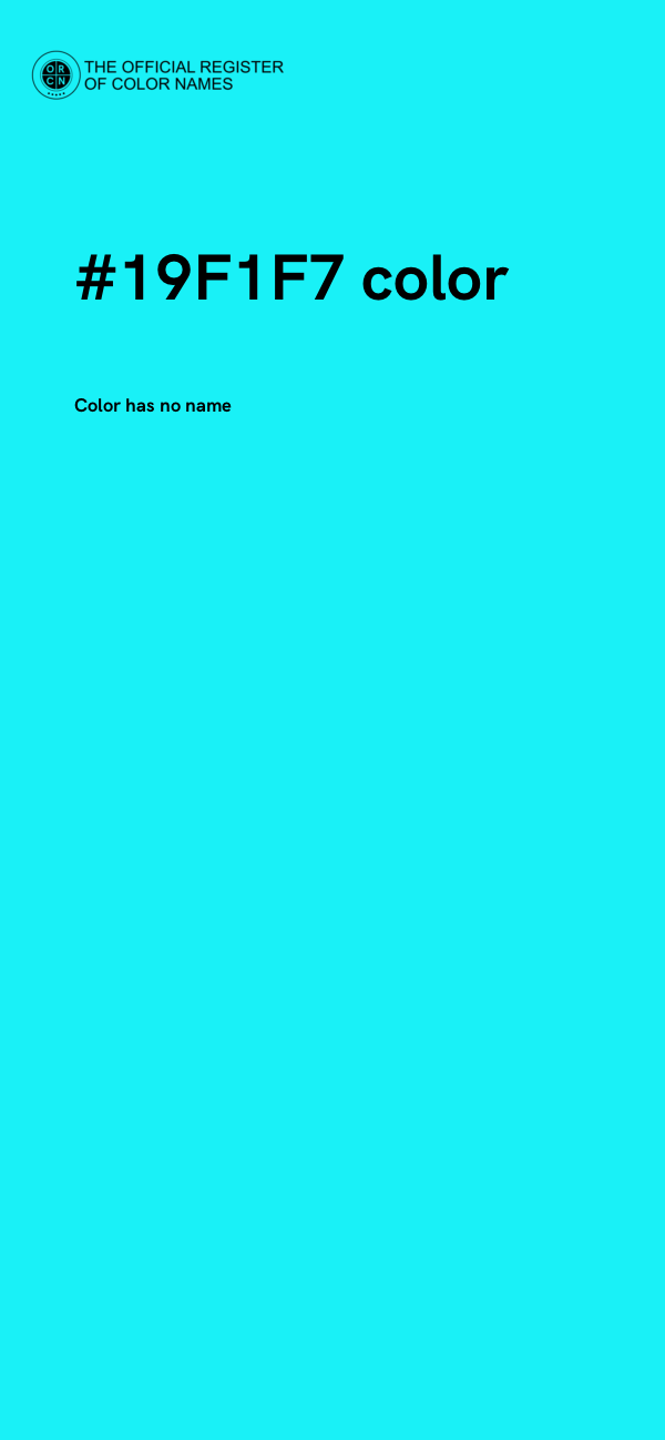 #19F1F7 color image
