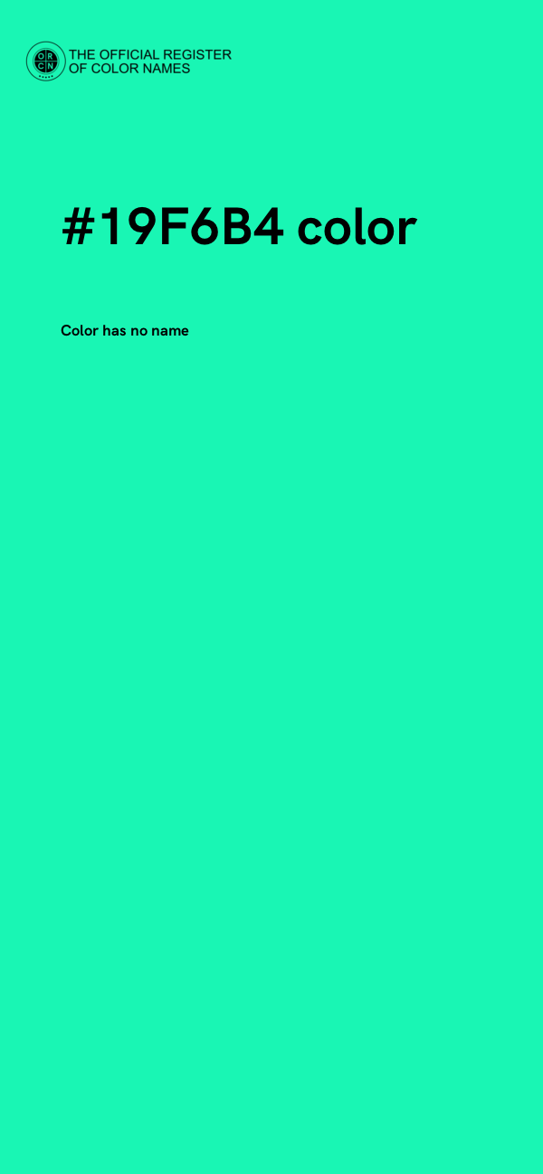 #19F6B4 color image
