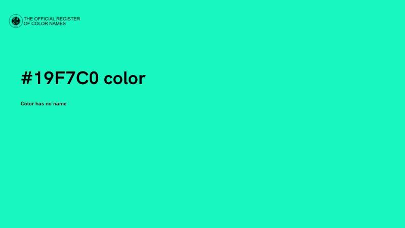 #19F7C0 color image