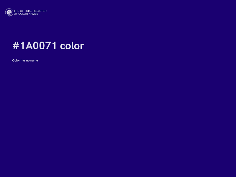#1A0071 color image