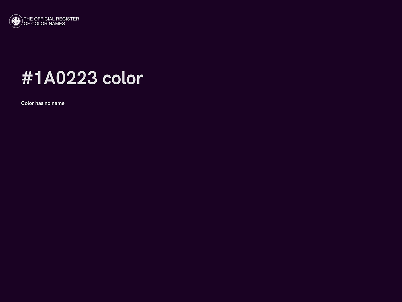 #1A0223 color image