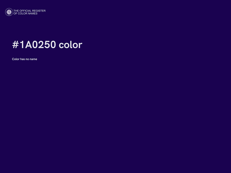 #1A0250 color image