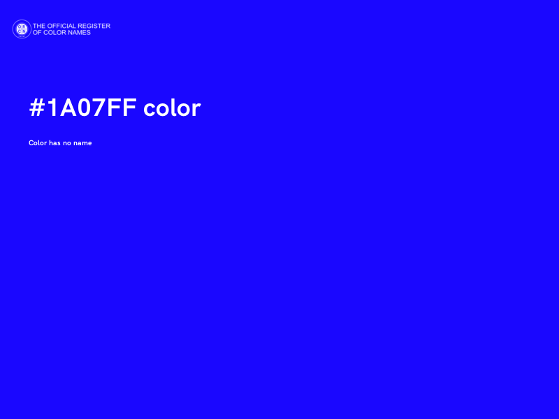 #1A07FF color image