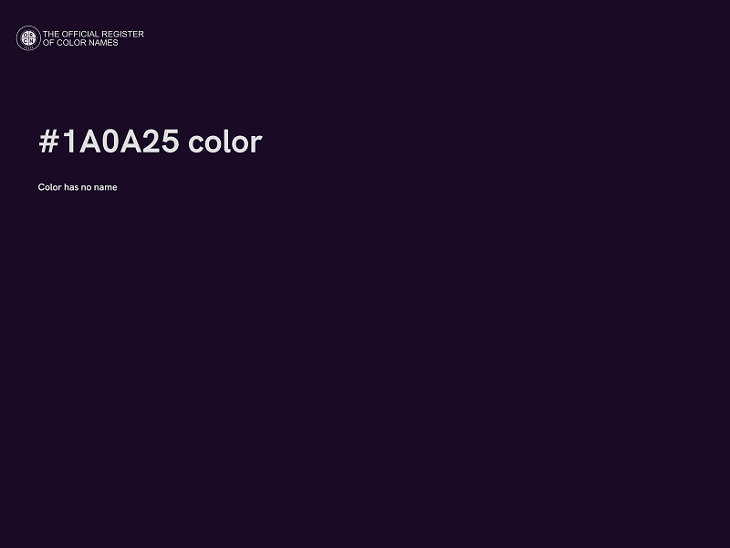 #1A0A25 color image