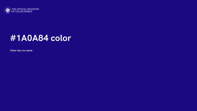 #1A0A84 color image