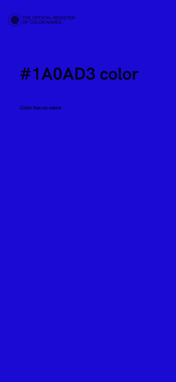 #1A0AD3 color image