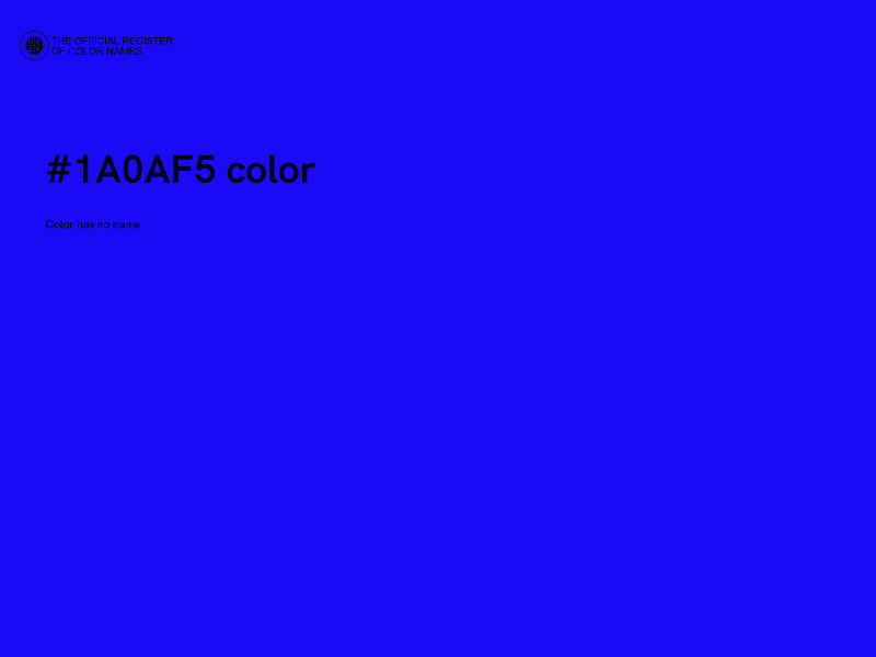 #1A0AF5 color image