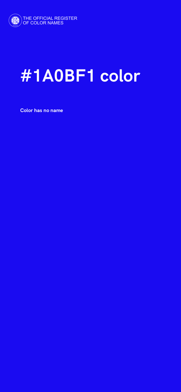 #1A0BF1 color image