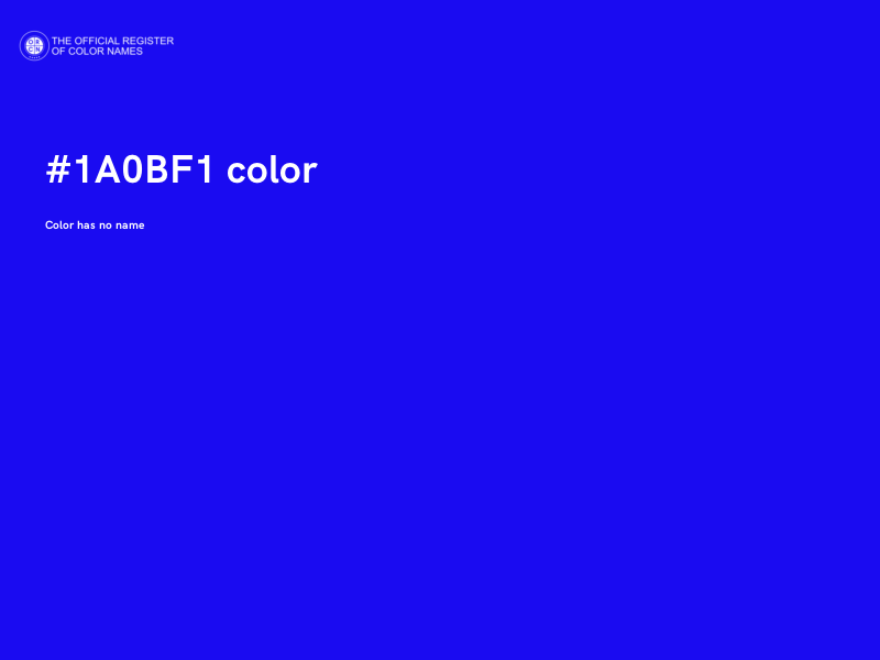 #1A0BF1 color image