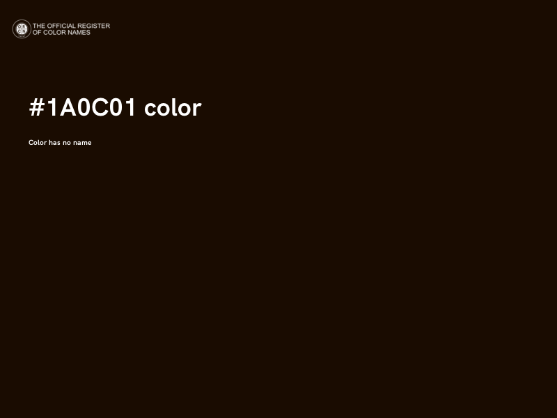 #1A0C01 color image