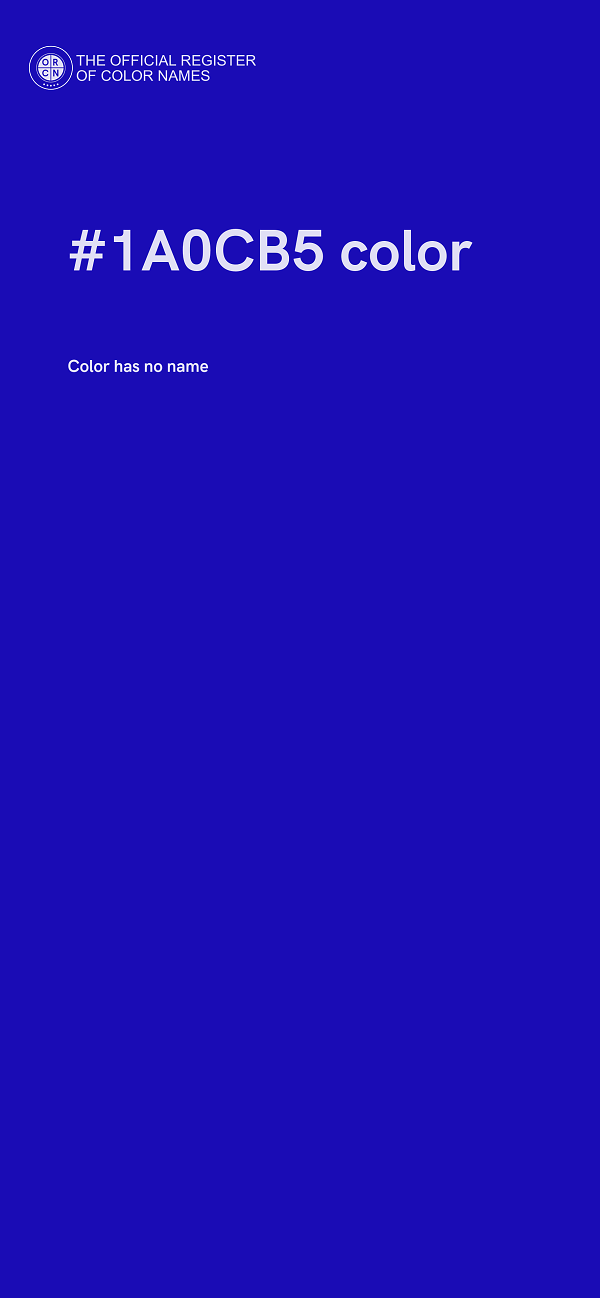 #1A0CB5 color image