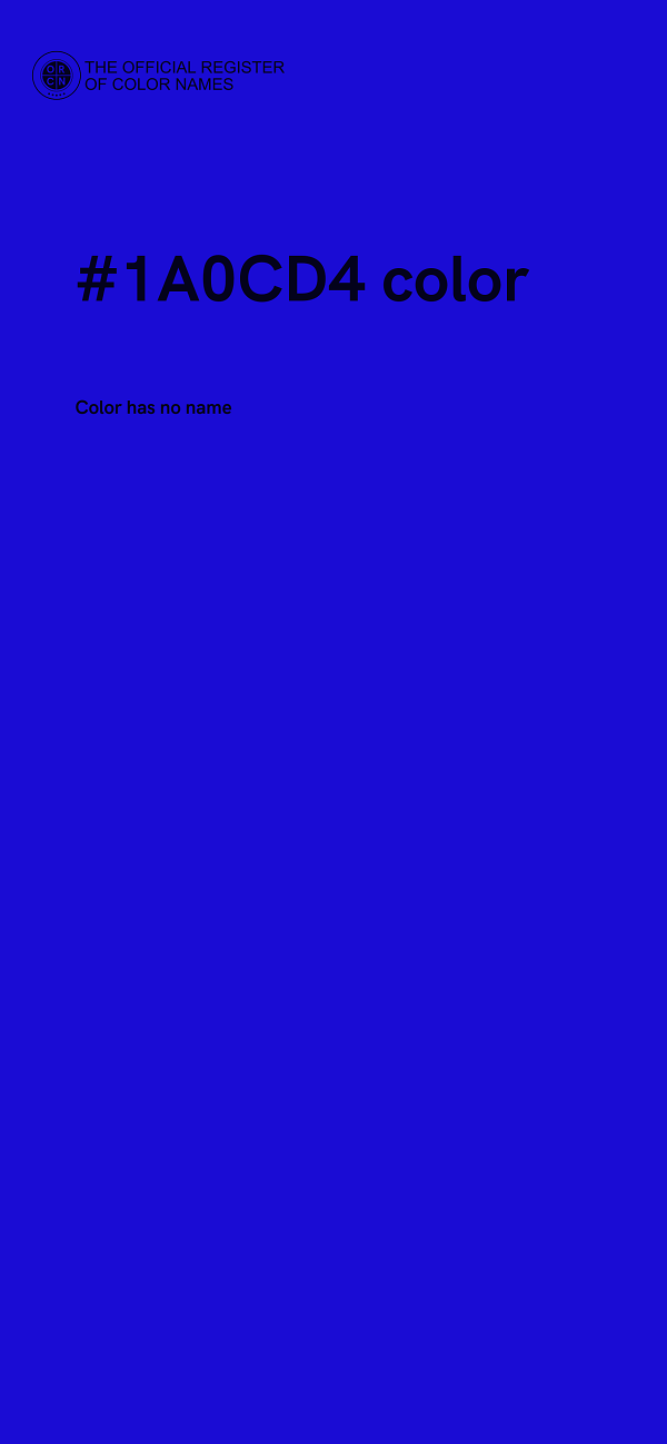 #1A0CD4 color image