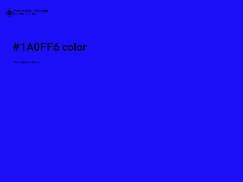 #1A0FF6 color image