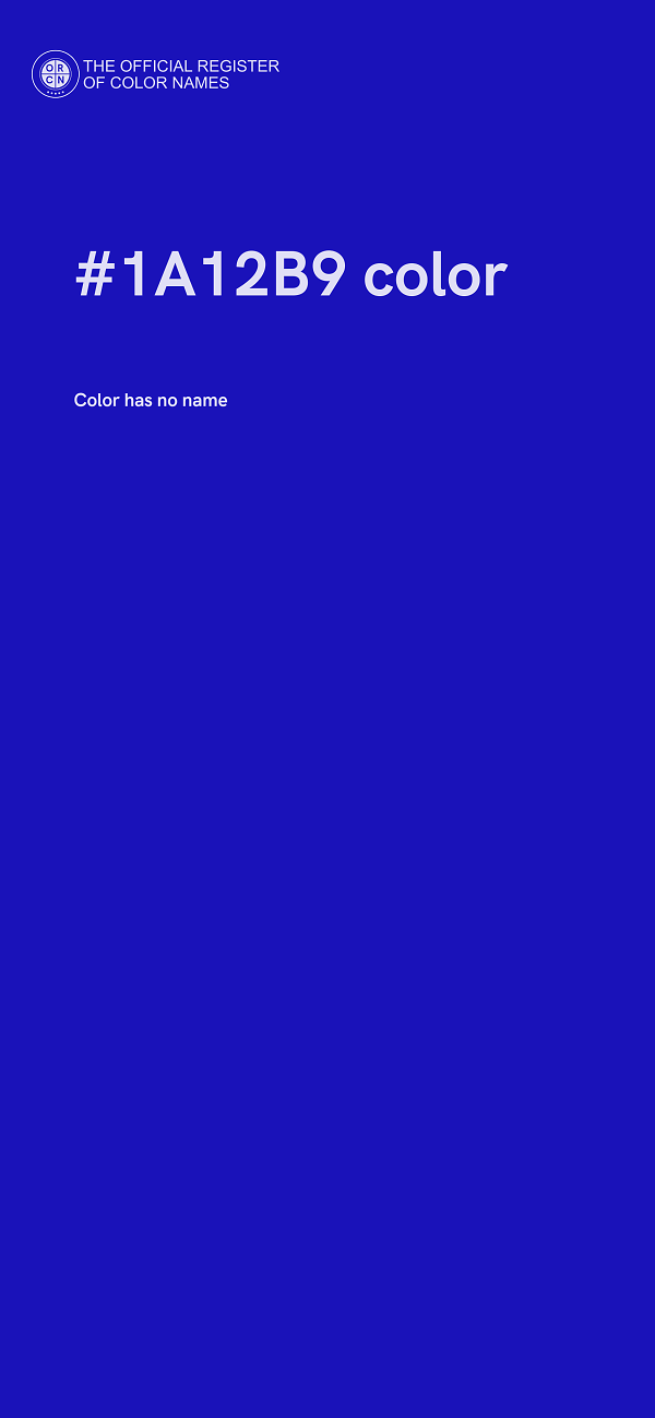 #1A12B9 color image