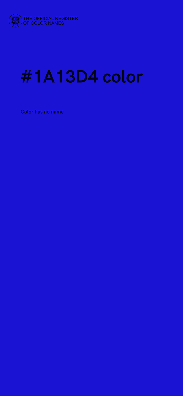 #1A13D4 color image