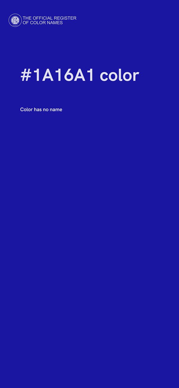 #1A16A1 color image