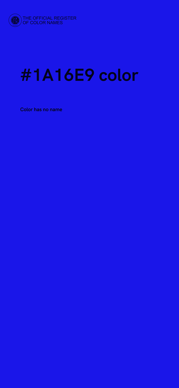 #1A16E9 color image