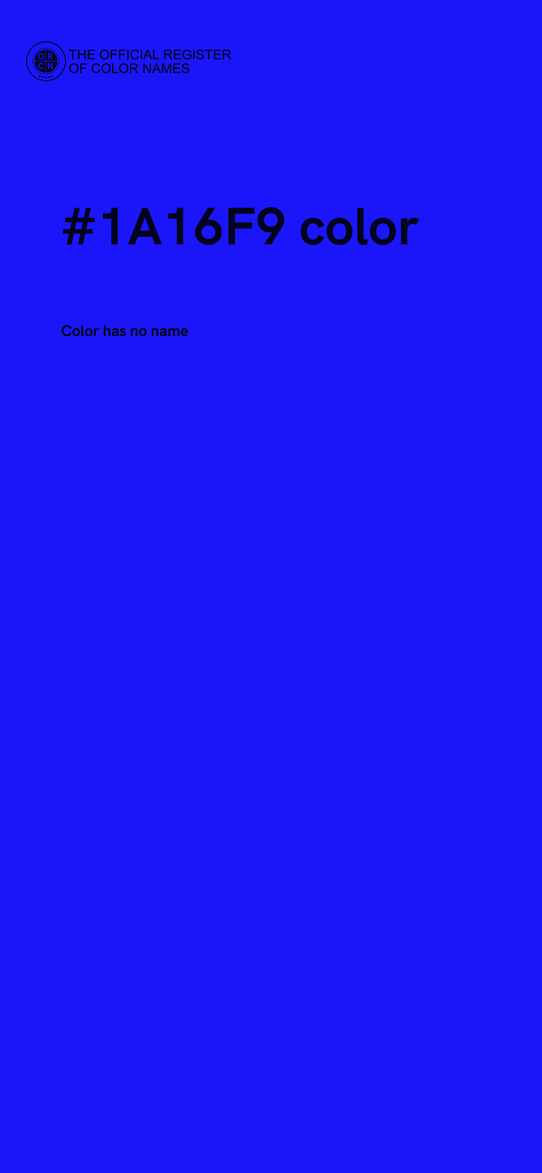 #1A16F9 color image