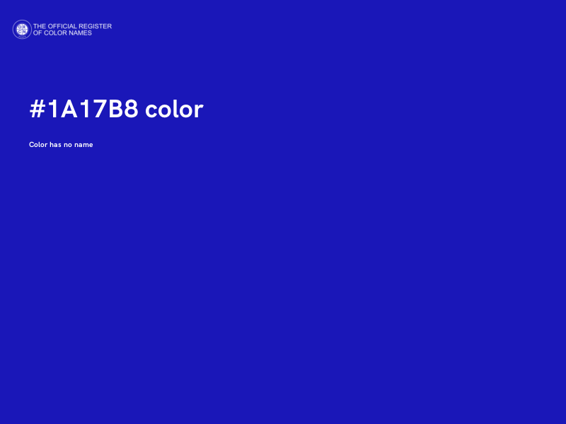 #1A17B8 color image