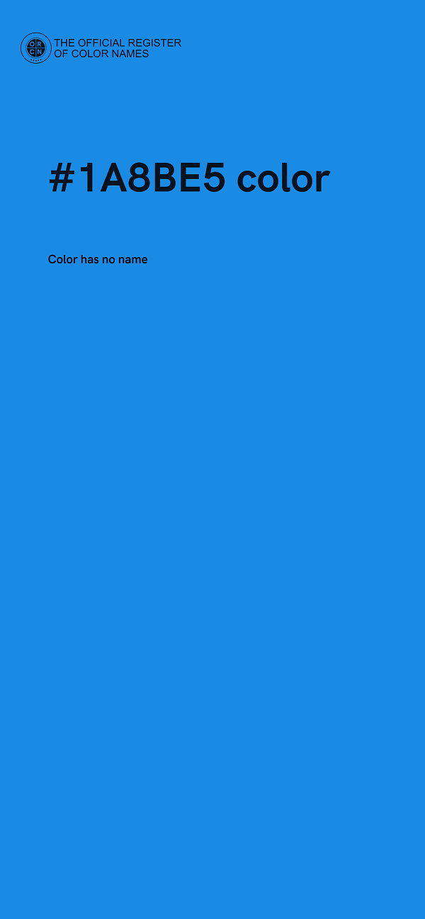 #1A8BE5 color image