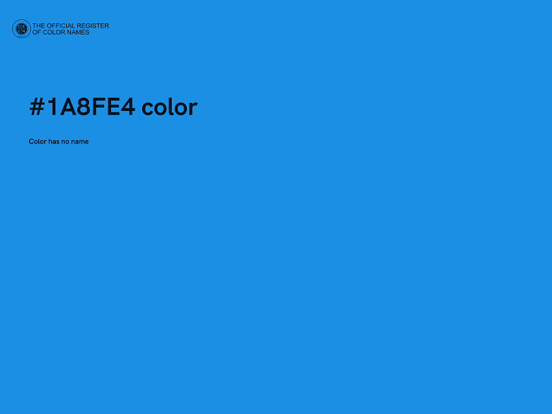 #1A8FE4 color image