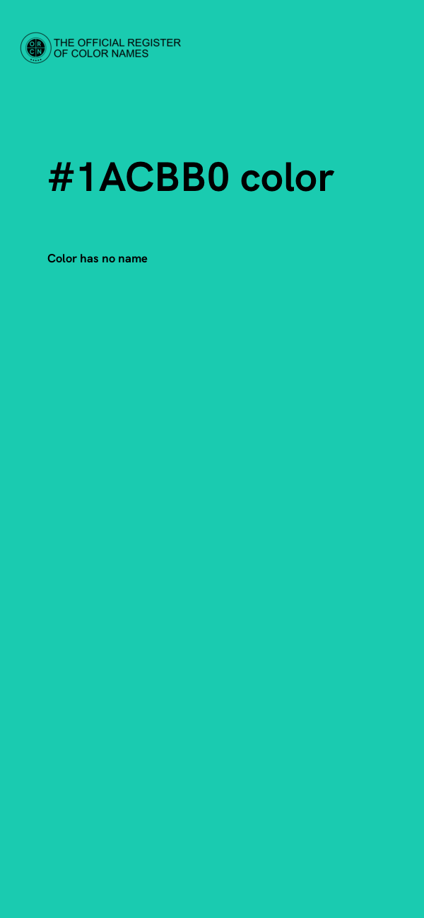 #1ACBB0 color image
