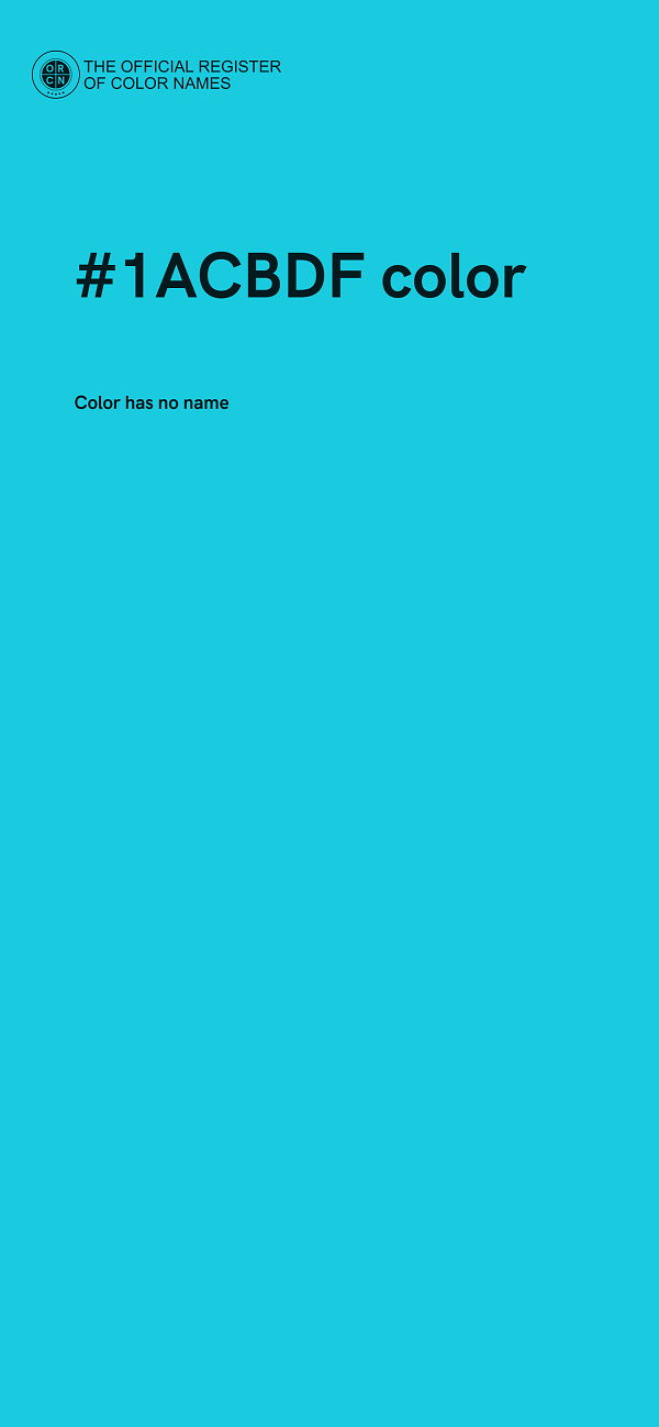 #1ACBDF color image