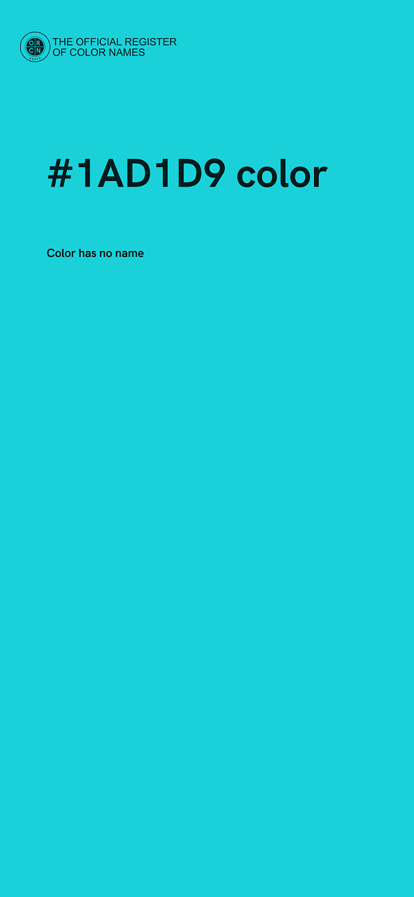 #1AD1D9 color image