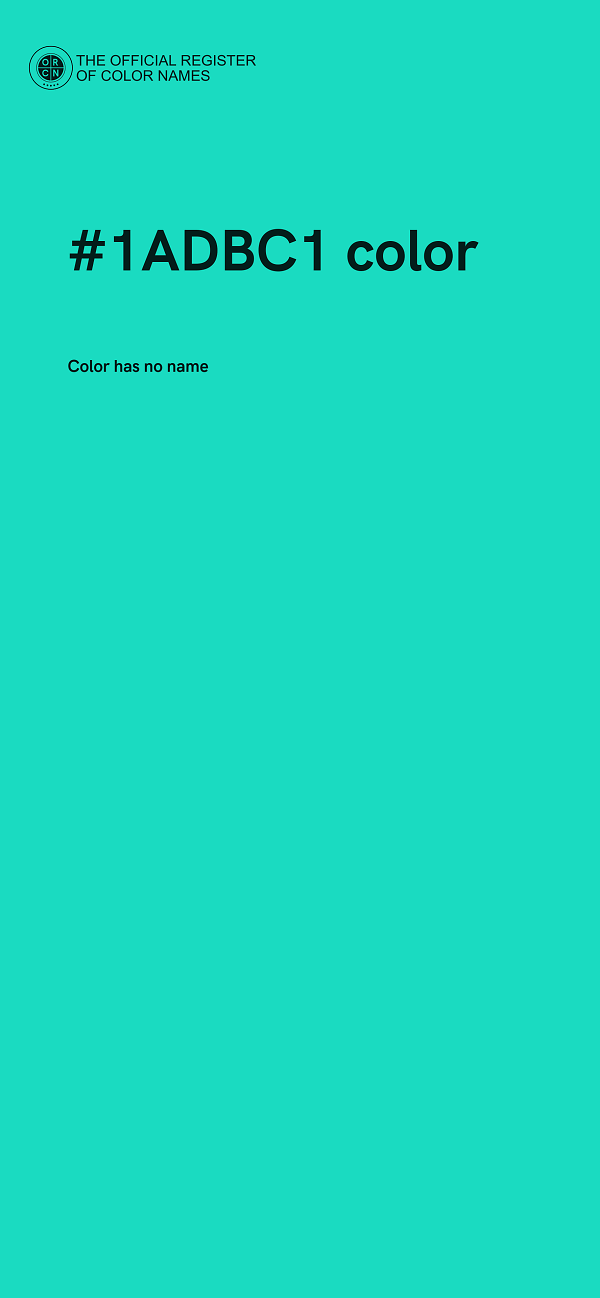 #1ADBC1 color image