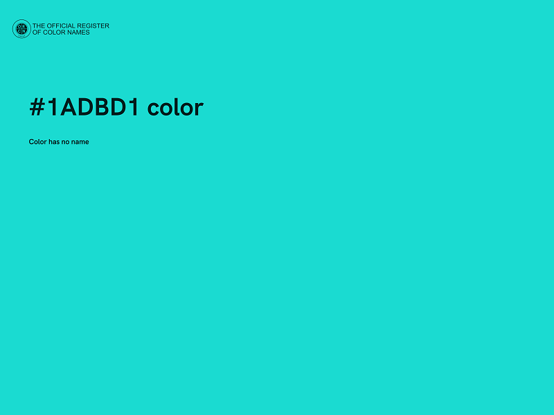 #1ADBD1 color image