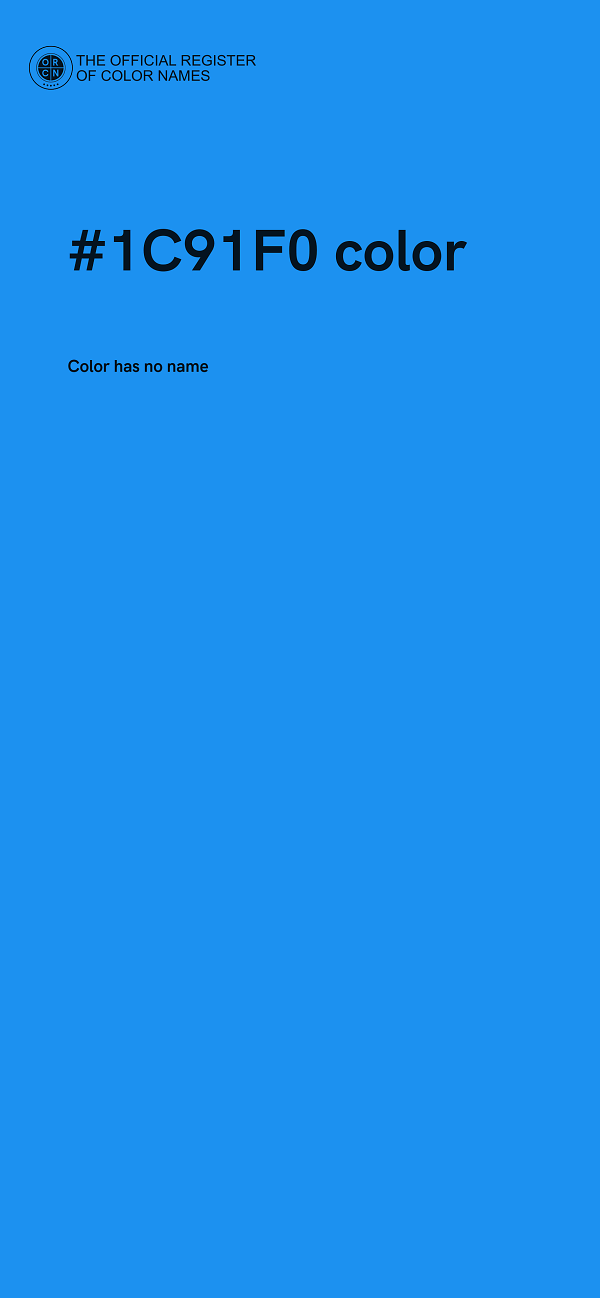 #1C91F0 color image