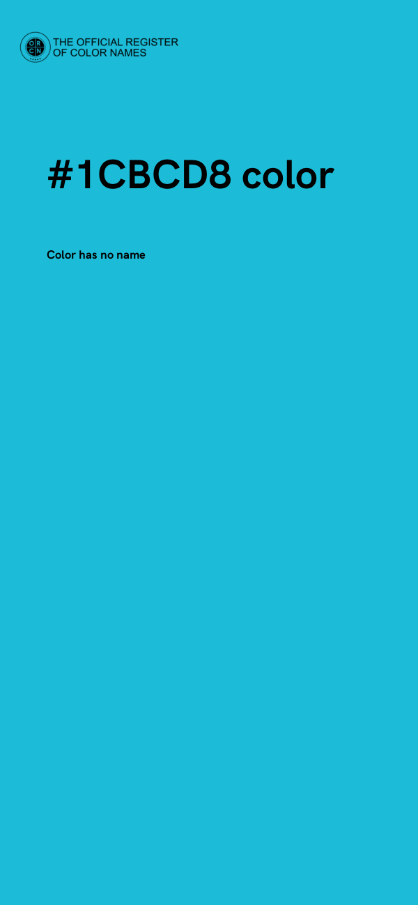#1CBCD8 color image