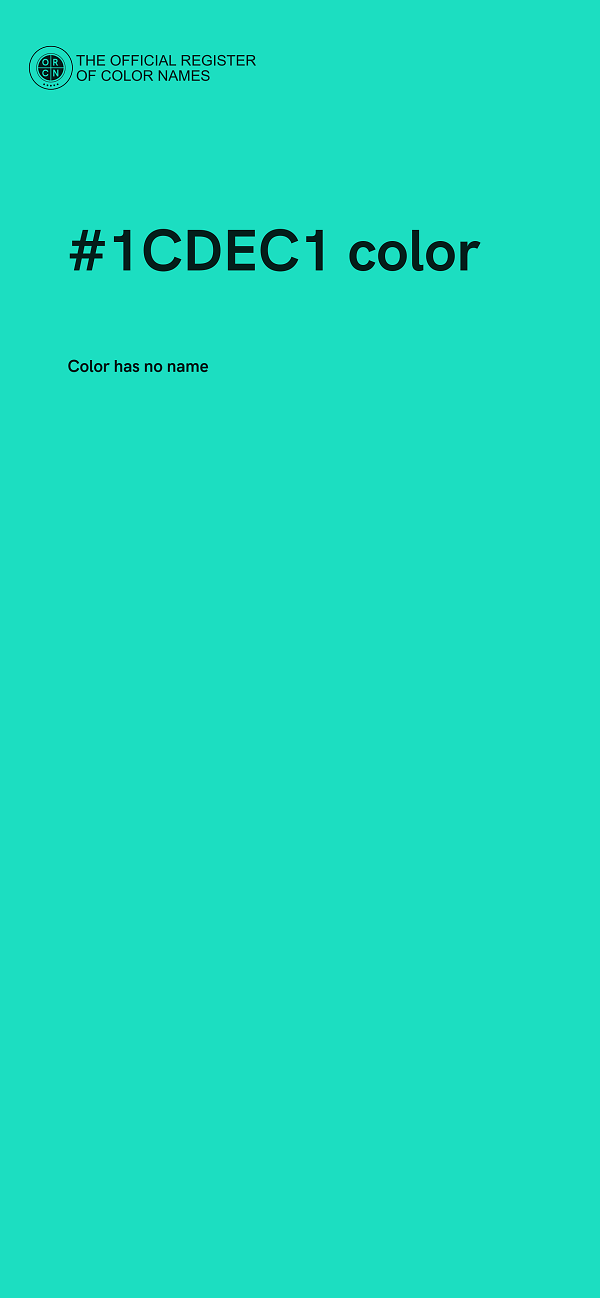 #1CDEC1 color image