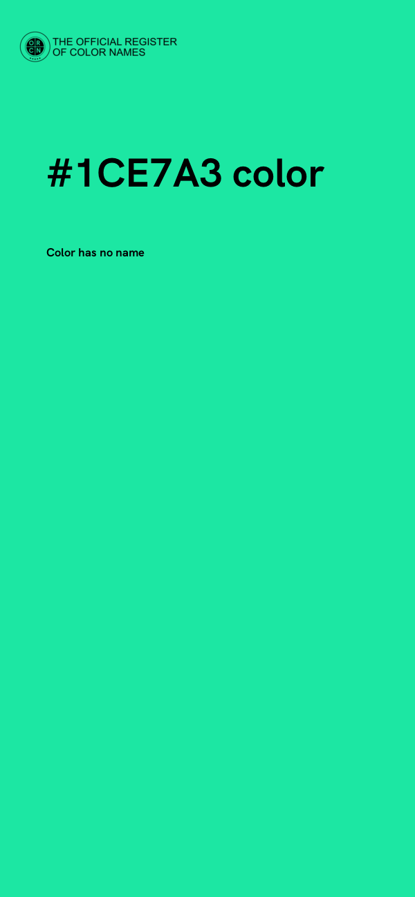 #1CE7A3 color image