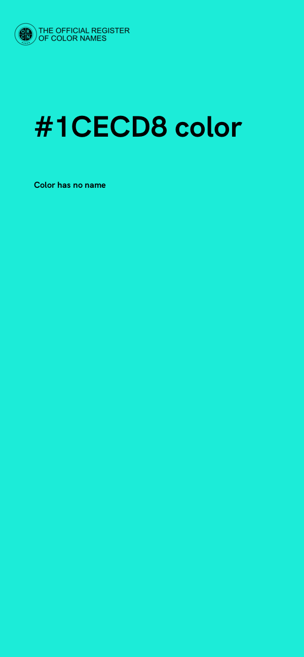 #1CECD8 color image