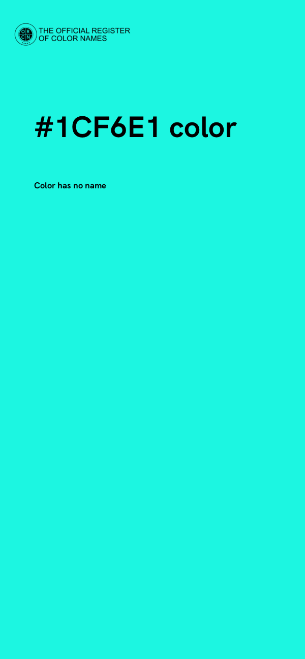 #1CF6E1 color image