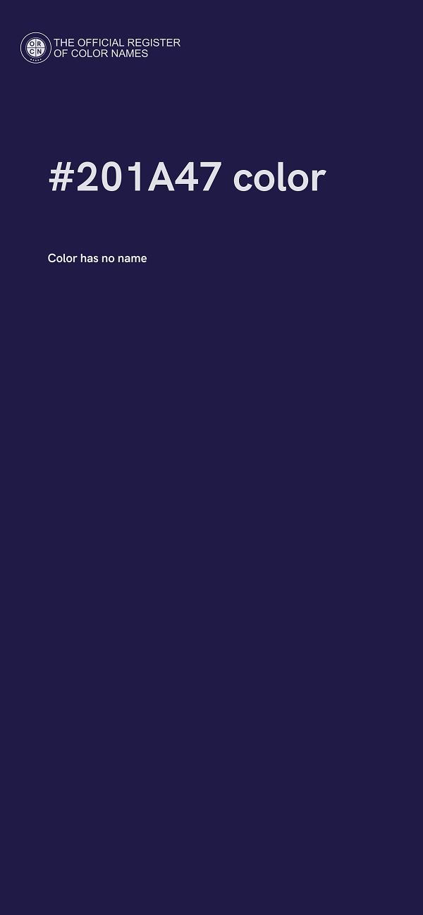 #201A47 color image