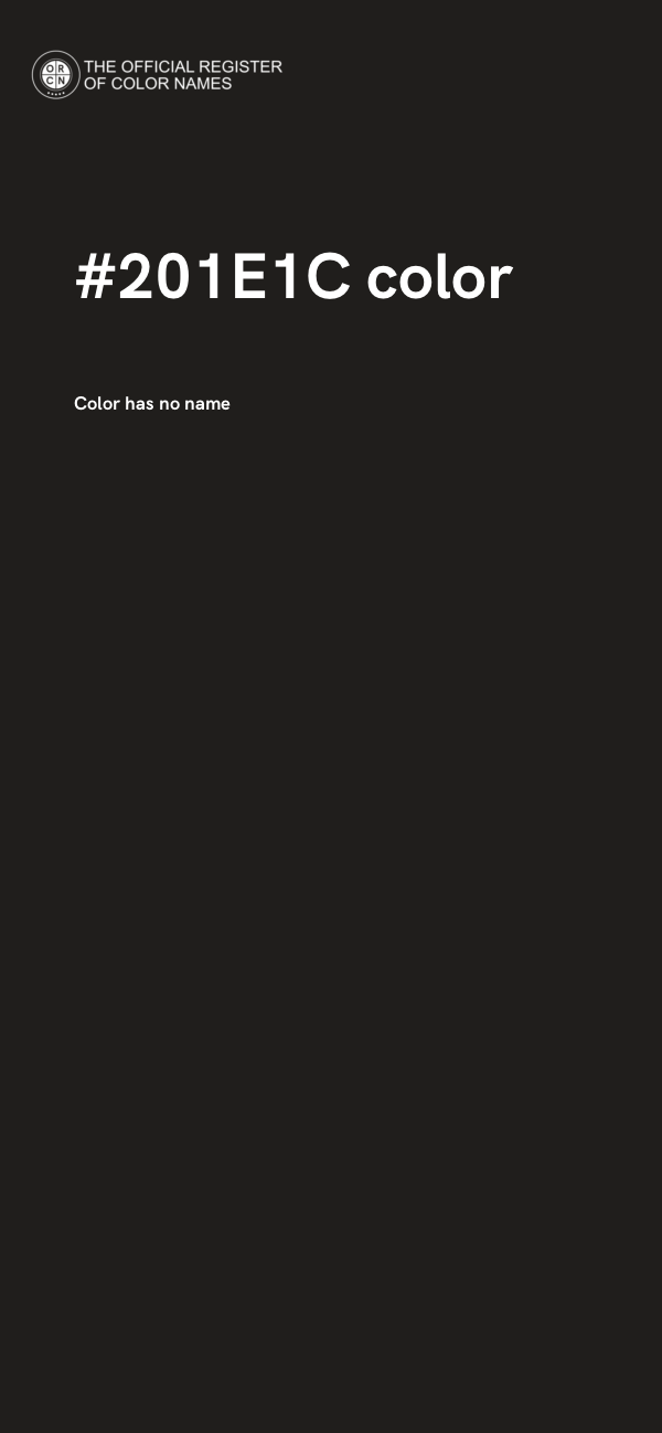 #201E1C color image